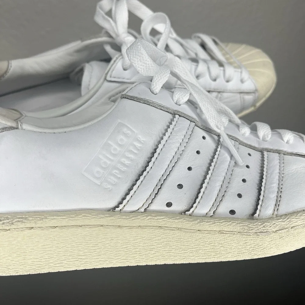 Adidas Shoes Men White Beige Original Superstar Sneaker Lace Low EE7392 Size 7.5